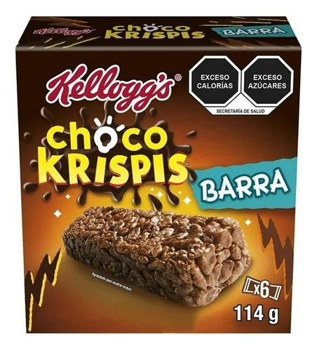 5 Pzas Barra De Arroz Kellogg's Choco Krispis Sabor Chocolat