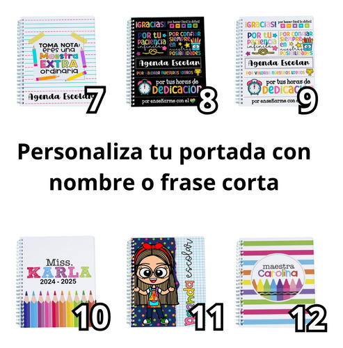 Agenda Escolar 25-26 Maestra Pasta Dura Mod Inspire #8 Blanco Docente 2026