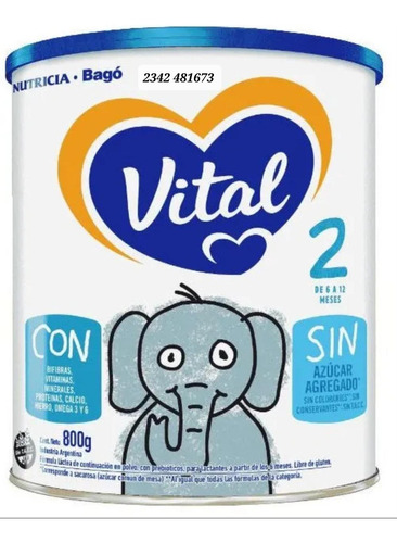 Leche De Fórmula En Polvo Vital 2 X 4 Latas De 800 G