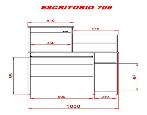 Escritorio Mosconi 709 melamina de 101cm x 121cm x 45cm venezia