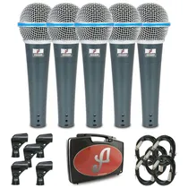 Comprar Kit 5 Microfones Dinâmicos Arcano Osme-8 Kit Xlr-xlr Maleta