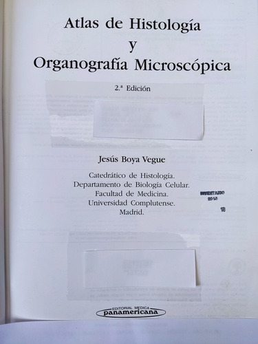 Libro Atlas De Histología  Microscópica Boya 156l8