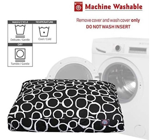 Cama Para Mascotas Rectangular Pequeña Negra Majestic Pet Fu