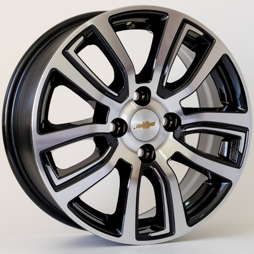 Rodas Chevrolet Onix Activ Kr R80 Aro 14 (4x100)(jogo)+bicos Cor Preto Diamantado