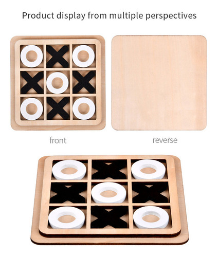Juego De Ajedrez De Tres En Raya De Madera, Juego De Ajedrez