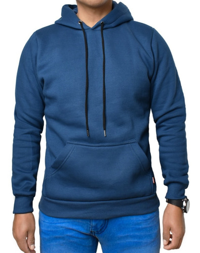 Imagen 4 de 6 de Buzo Canguro Hoodie Clásico Hombre Capucha Frizado Premium
