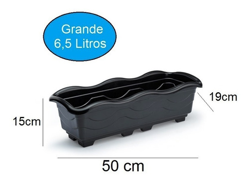 Decoração C/6 Vaso Jardineira Casa Atacado Plantas Leve 50cm