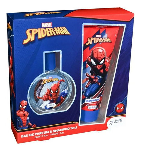 Set Perfume Spiderman 50 Ml  + Shampoo 3 En 1 Gelatti