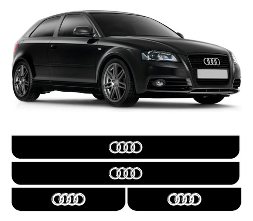 Kit Adesivos 3d Resinados Soleira Audi Sol11