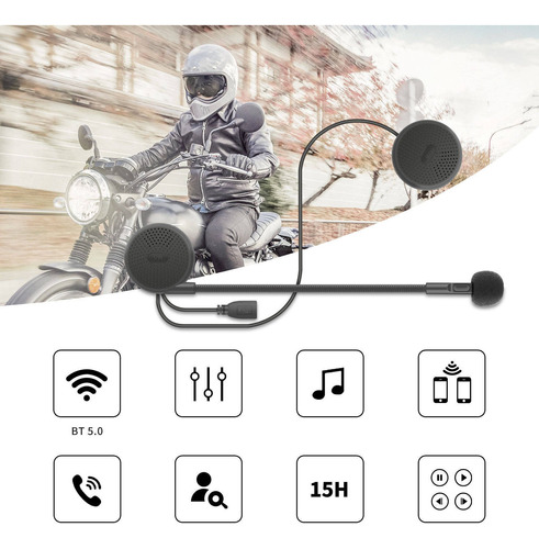 Auriculares De Casco De Motocicleta Bluetooth 15h Tiempo De 