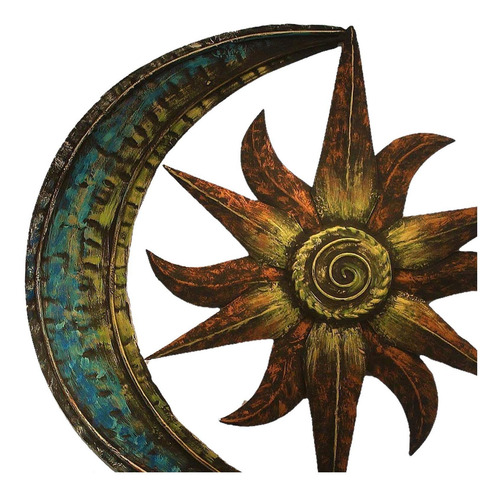 Criativo Sun Moon Metal Wall Art Tema Celestial 35cm