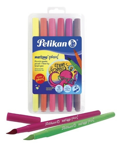 Marcadores Pelikan Markana Punta Pincel Lettering Pack X 12