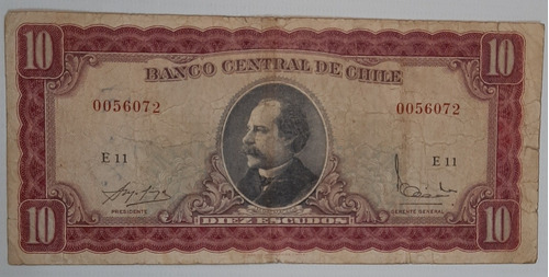 Chile Billete 10 Escudos 1962 Ro 298