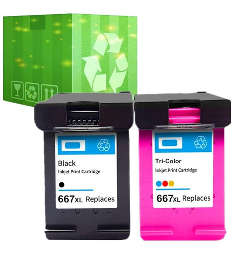 Imagen 2 de 4 de Cartucho Hp 667xl Original Tinta Negro Imp 2779 4100 4175