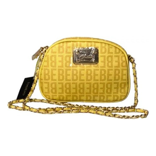 Cartera Marca Bebe James Oval Camera Crossbody Amarilla