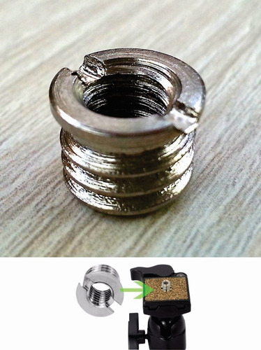 Imagen 4 de 4 de Adaptador Rosca Tornillo 1/4 A 3/8 Trípode & Monópie