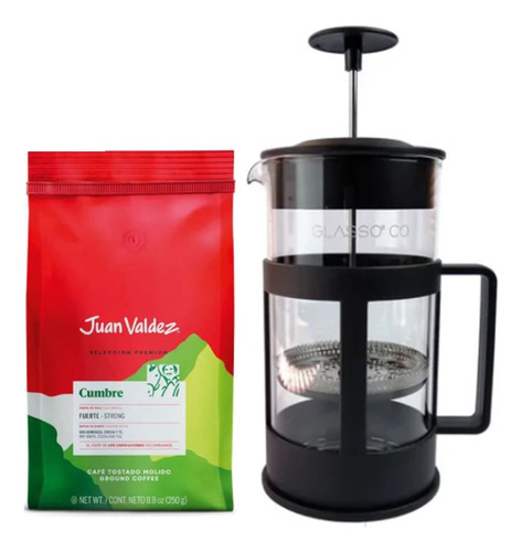 Cafetera Prensa Francesa 1 Lt + Café Juan Valdez A Elección