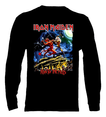 Polera Manga Larga Iron Maiden - Ver 81 - Run To The Hills