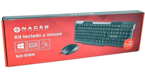 Kit Teclado Y Mouse Usb Multimedia Español Naceb Na-618n