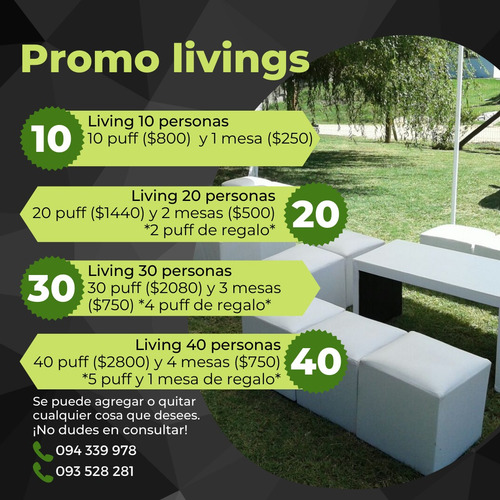 Imagen 6 de 7 de Alquiler De Equipamiento Para Eventos. Gazebos, Puffs, Etc.