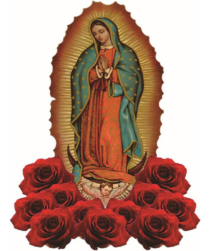 Virgen De Guadalupe Calcomanía De La Virgen María (3.8 X 4.7