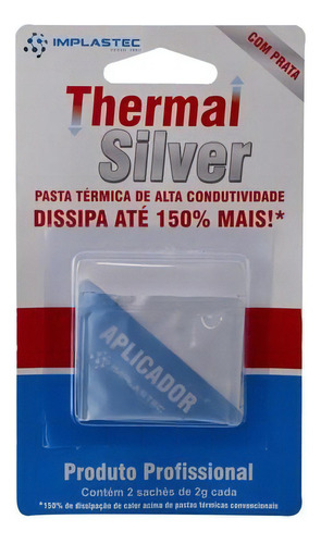 Pasta Térmica C/prata Thermal Silver Implastec 2 Saches 2g