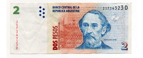 Billete 2 Pesos Convertibles Con Leyenda Bottero 3210 Ex-