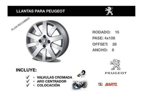 Llanta Aleación 15 Para Peugeot 4x108 Recambio B15per5048c