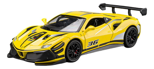 Carros De Juguete Colección Ferrari Con Luz Sonido Base 1:32 Color Amarillo