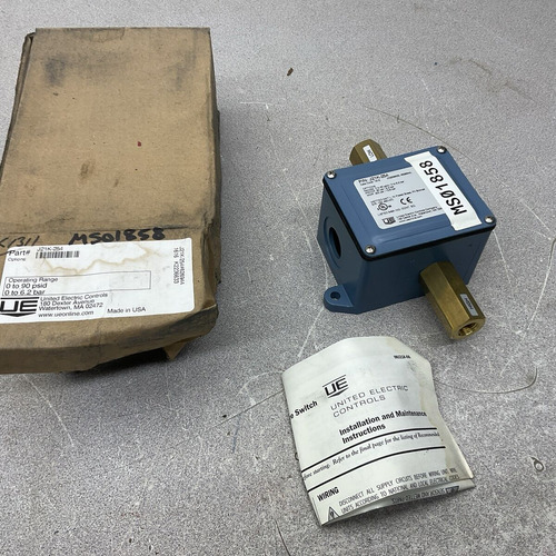 New Ue J21k-254 Differential Pressure Switch; Adj. 0-90 Ttf