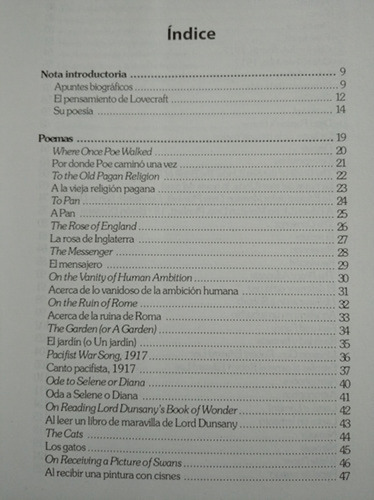 Poemas, De Howard P. Lovecraft. Editorial Andrómeda, Edición 1 En Español