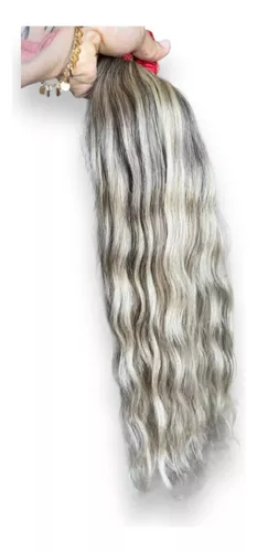 Cabelo Humano Vietnamita Loiro Mesclado 55cm-100g Mega Hair