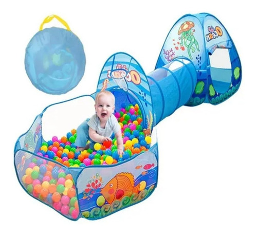Imagen 1 de 4 de Piscina De Pelotas Carpa Tunel Parque Infantil Juego Niños