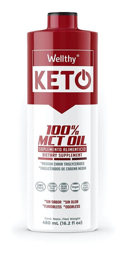 Imagen 2 de 8 de Wellthy Keto Mct Oil Aceite Mct 480ml Se