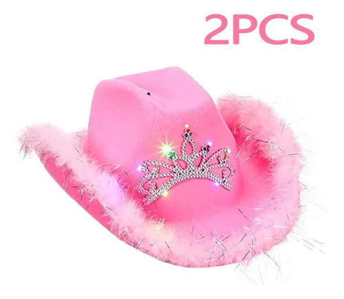 Hu Sombrero De Vaquero Rosa - Gorro De Princesa Vaquera For