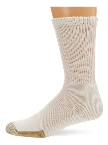 Unisex Tx Tenis Grueso Acolchado Crew Sock, Blanca, Grande.