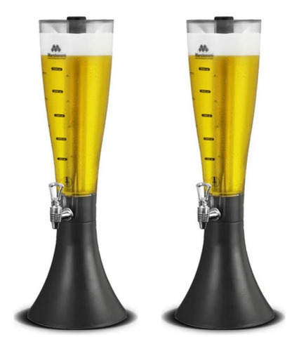 Kit 2x Chopeira Torre De Chopp 3,5l + Refil Inox Para Bar