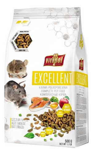 Excellent Alimento Completo Para Ratas Y Ratones 500g