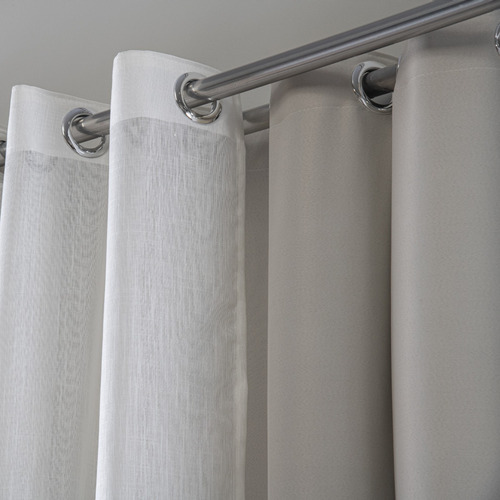 Cortina Linho Gaze Com Forro Blackout 5.00x3.00 Varão Duplo