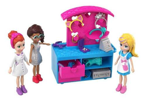 Polly Pocket Muñecas Snack N Style Mall Cart Original