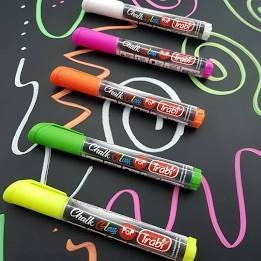 Imagen 3 de 5 de Marcador Trabi Tinta Pigmentada Para Vidrio Chalk Glass X6