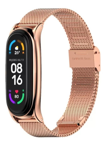 Correa Metálica Compatible Con Xiaomi Mi Band 7 + Mica 