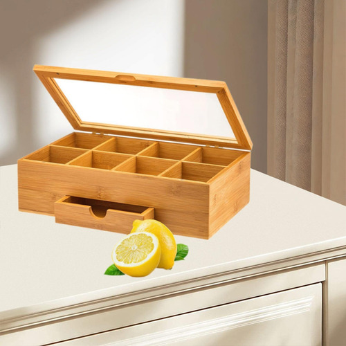 Caja De Madera Para Té, Soporte Para Bolsitas De Té,