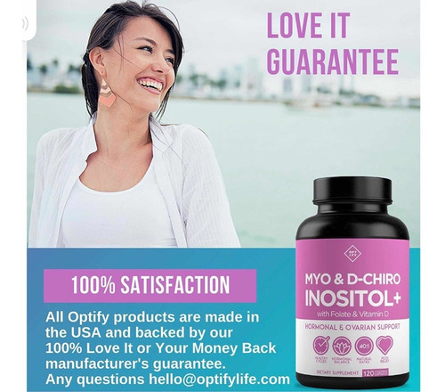 Imagen 4 de 6 de Myo Inositol & D-chiro 40:1 Folato Vitamina D 120 Cápsulas