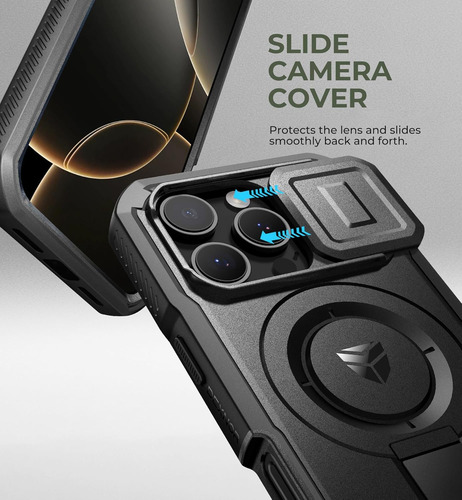 Capa Dexnor Para iPhone 16 Pro Com Capa De Câmera Deslizante