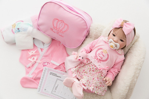 Imagem 1 de 8 de Bebê Reborn Cabelos Castanho 100% Silicone Original-meu Xodó