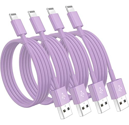 4 Pack [apple Mfi Certificado] Cables De Carga De Apple 1ft,