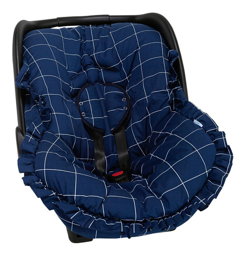 Capa Para Bebê Conforto 3 Peças Grid Marinho Batistela Baby