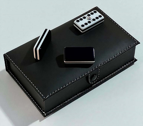 Domino Cebra Negro Estuche Libro + Baraja Faisan Azul Plast