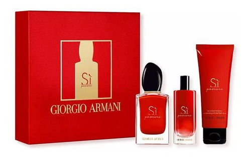 Set Armani Sí Passione Edp 50 Ml + 15 Ml + Body Lotion 75 Ml